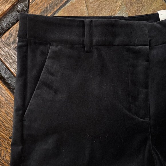 LOFT Riviera Slim Black Velvet Pants, Women's Size 8 - Picture 3 of 5